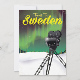 Viaja a Suecia Auroras boreales Póster de cámara.