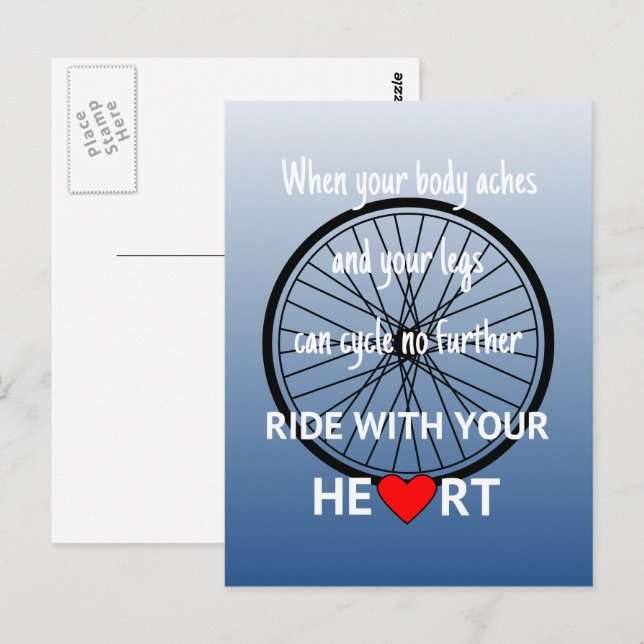 Viaja con su corazón inspirador postal (Anverso / Reverso)