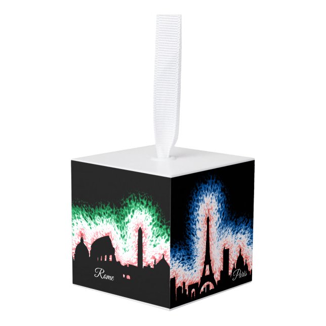 Viaja el ornamento del día de fiesta del mundo (Anverso en perspectiva)