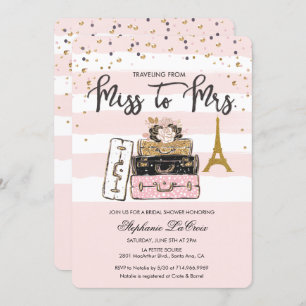 Viajar de Miss a Sra. Bridal Invitación