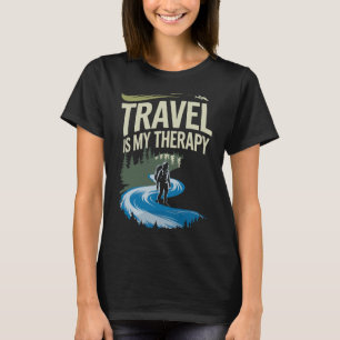 Viajar es mi terapia - Camiseta de cita para busca