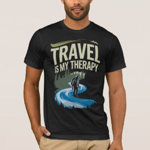 Viajar es mi terapia - Camiseta de cita para busca