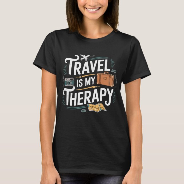 Viajar Es Mi Terapia Ropa Camiseta (Anverso)