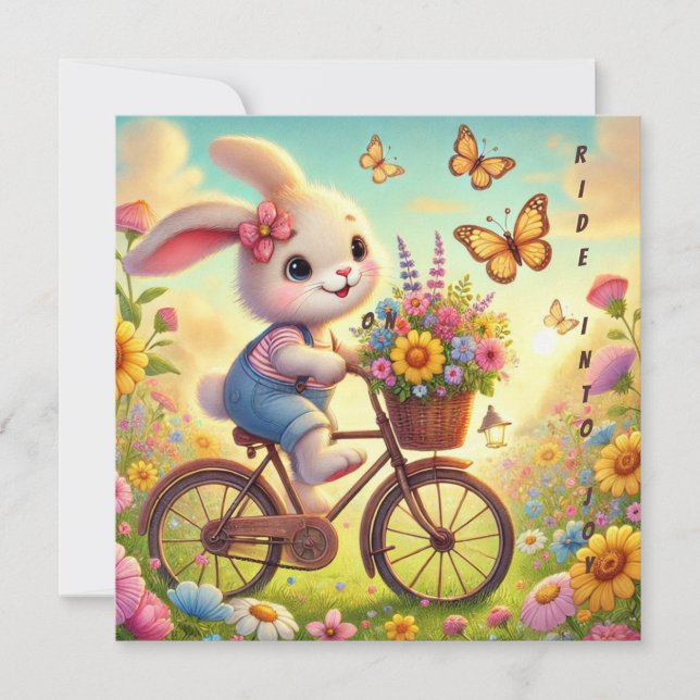 Viajar hacia una tarjeta plana de conejito de aleg (Anverso)