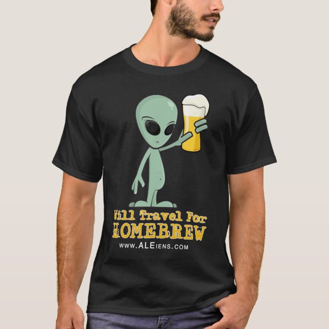Viajará para el brew casero - camisa oscura (Anverso)