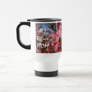 Viaje #1 Mamá de la oficina taza de café Flores de Corne