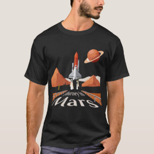 Viaje a la camiseta oscura básica de Marte