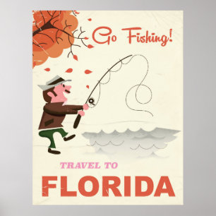 Viaje a la impresión de la pesca del vintage de la