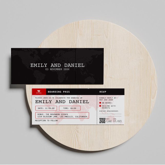Viaje al Boda de tarjetas de embarque de destino m (Subido por el creador)