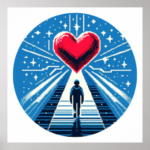 Viaje al corazón - Diseño de arte Pixel emocional