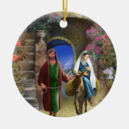 Viaje al ornamento echado a un lado doble de Belén