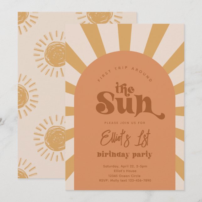 Viaje Alrededor De La Invitación Del Sol | Chica S (Anverso / Reverso)
