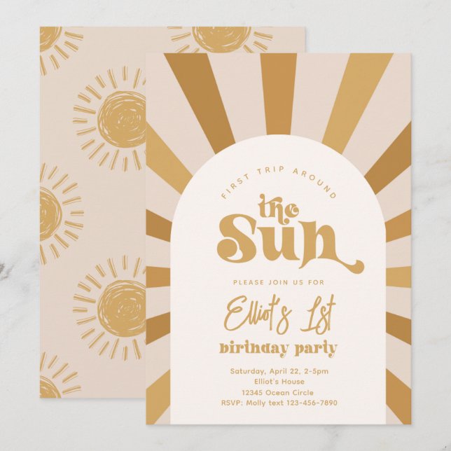 Viaje Alrededor De La Invitación Del Sol | Chica S (Anverso / Reverso)