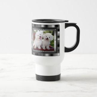 Viaje Añada la taza fresca de la foto de dos imágenes