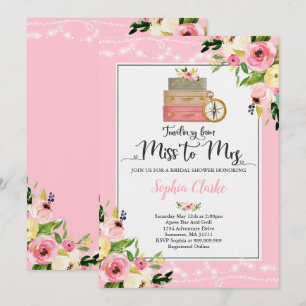 Viaje Bridal Shower Invitación Miss A La Sra. Flor
