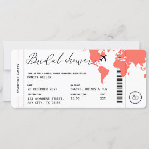 Viaje con tarjeta de embarque Ducha de novias de c