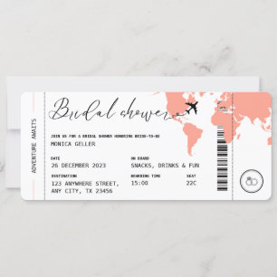 Viaje con tarjeta de embarque Ducha de novias de c