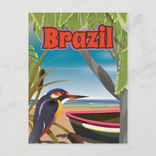 Viaje con tarjeta postal de playa de Brasil
