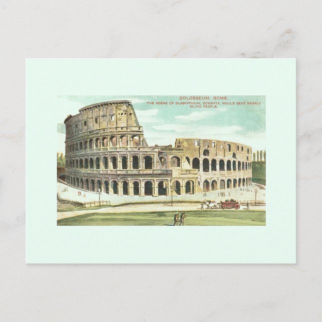 Viaje con tarjeta postal de Roma Colosseum (Anverso)