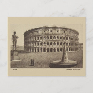 Viaje con tarjeta postal de Roma Colosseum