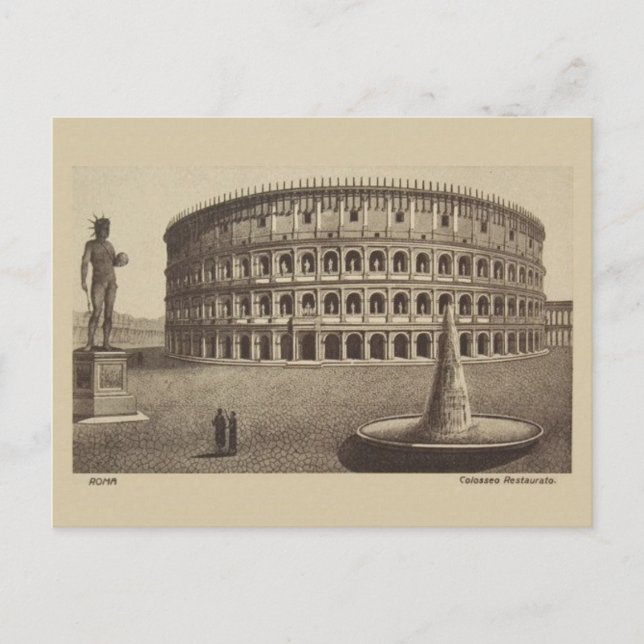Viaje con tarjeta postal de Roma Colosseum (Anverso)