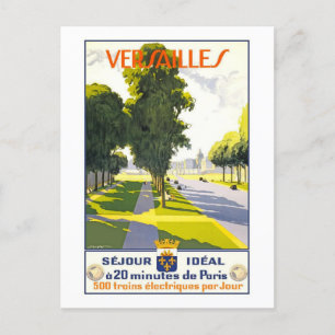 Viaje con tarjeta postal de versalles