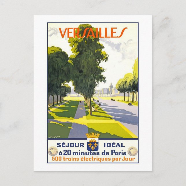 Viaje con tarjeta postal de versalles (Anverso)
