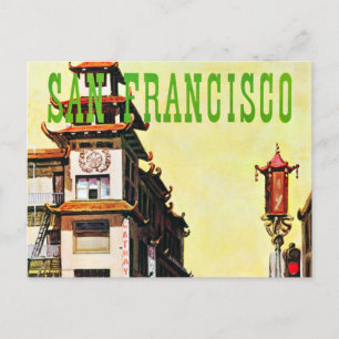 Viaje con tarjeta postal de viaje del Barrio Chino