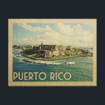 Viaje con tarjeta postal para Puerto Rico<br><div class="desc">Diseño de Puerto Rico al estilo Viaje Vintage con San Juan en todas sus maravillas oceánicas.</div>