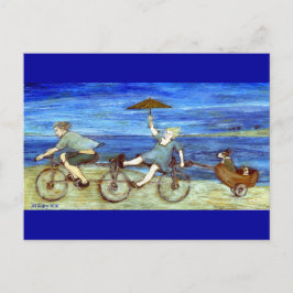 Viaje con tarjeta postal Tandem Bicycle