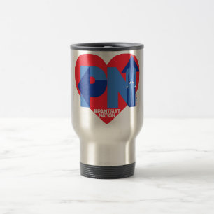Viaje Corazón de un vaso de la taza de café de la naci