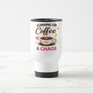 Viaje Corriendo con Café y Caos — Diseño de Taza de Café