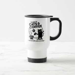 Viaje Corriendo en la taza de viajes de gatos y café