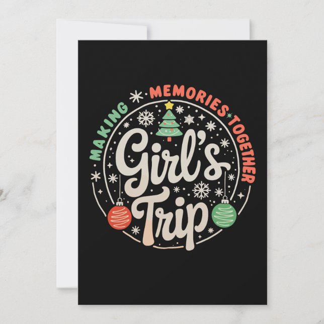 Viaje de chicas de Navidad creando recuerdos junta (Anverso)