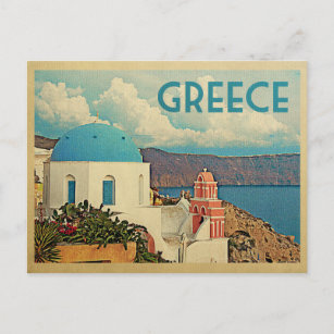 Viaje de cosecha de postales de Santorini