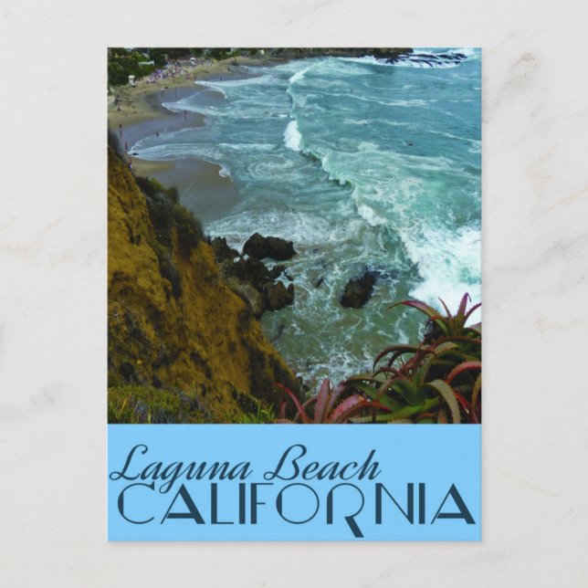Viaje de época Laguna Beach, postal de California (Anverso)