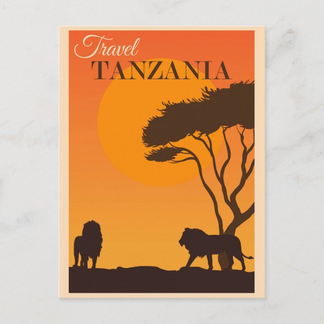 Viaje de época Tanzania Tarjeta postal de León de  (Anverso)