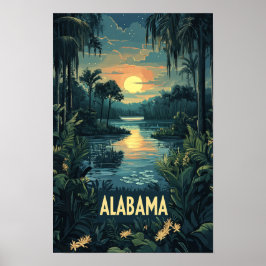 Viaje de Ilustracion de arte de Alabama USA