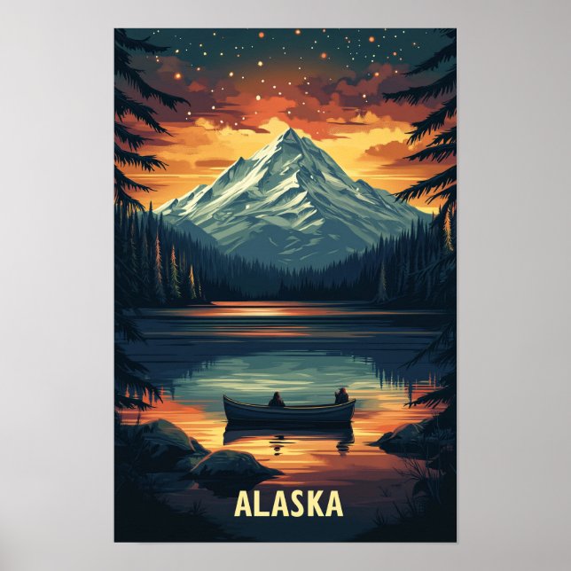 Viaje de Ilustracion de arte de Alaska USA (Frente)