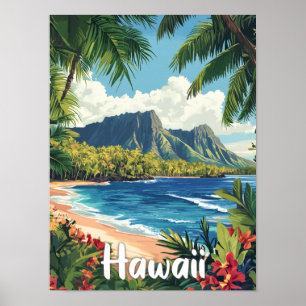 Viaje de Ilustracion de arte de Hawaii USA