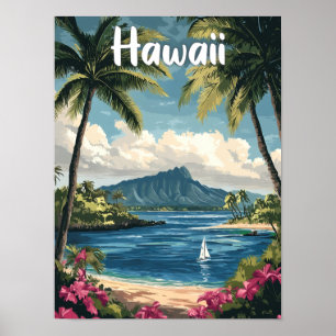 Viaje de Ilustracion de arte de Hawaii USA