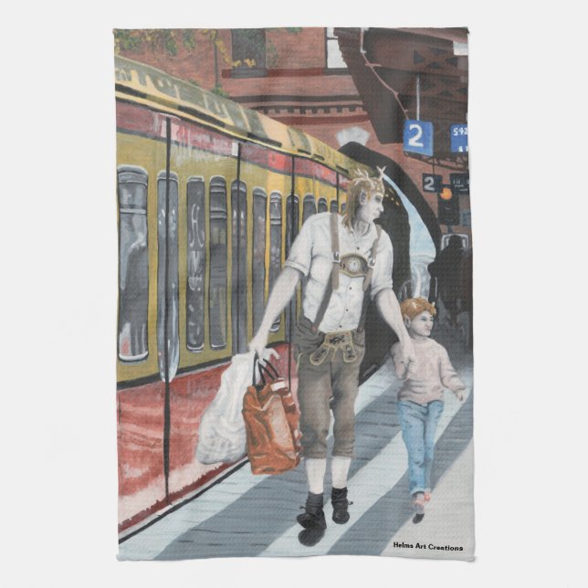 Viaje de la familia Elf en Alemania Toalla de coci (Vertical)