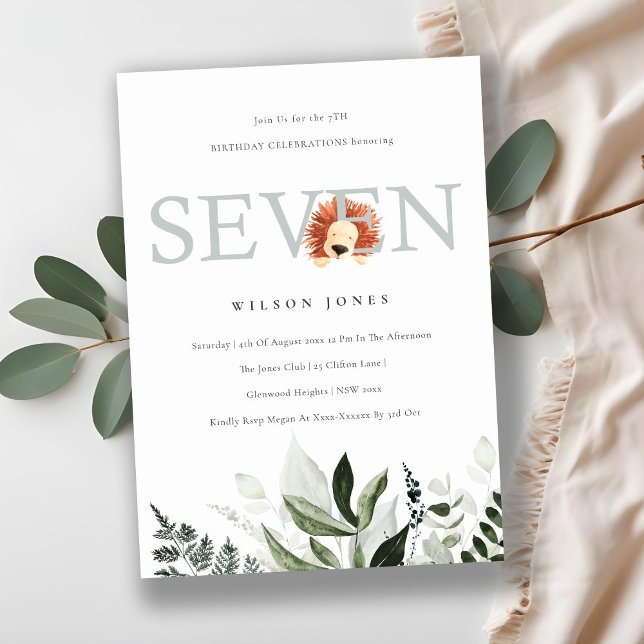 Viaje de León Cute Invitación a la fiesta de los s (Subido por el creador)