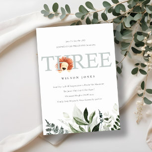 Viaje de León Cute Invitación a tercera fiesta de