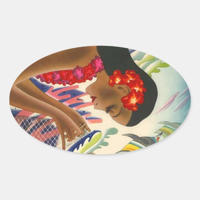Viaje de pegatina Vintage Tropical Hawaii (Anverso)