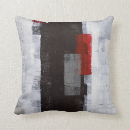 'Viaje de poder': almohada de arte negro, gris, ro
