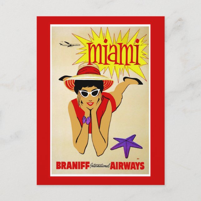 Viaje de postal Estados Unidos Viaje de época retr (Anverso)