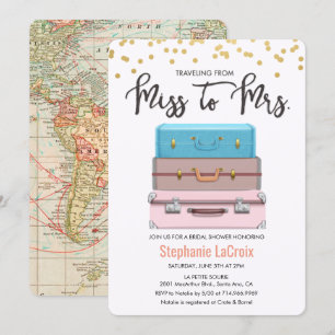 Viaje de Señorita a Señora Invitación para Despedi