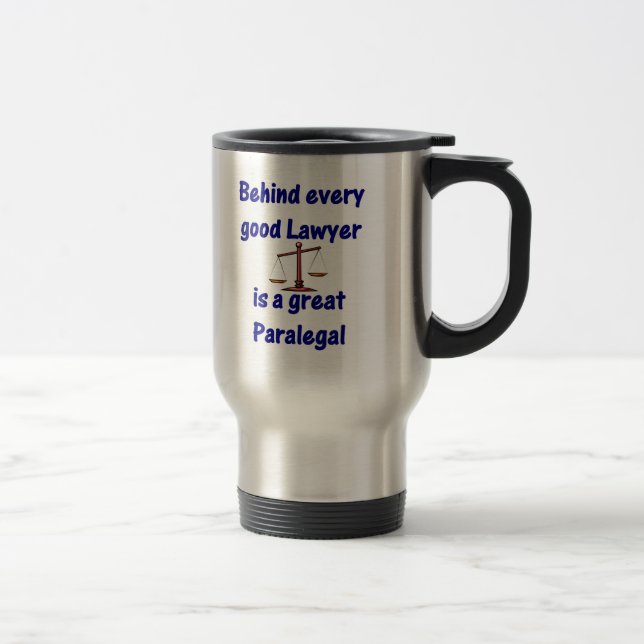 Viaje Detrás de cada abogado - taza del Paralegal (Derecha)
