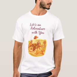 Viaje en bicicleta de aventura con camiseta de Mas